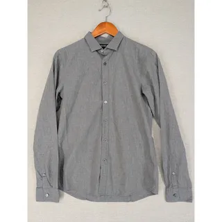 Photo of Michael Kors Size Small Slim Fit Shirt Gray Cotton Long Sleeve