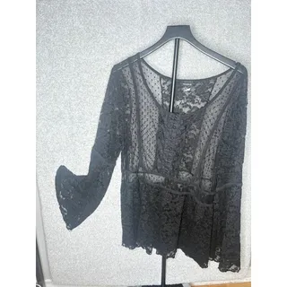 Photo of Torrid 3X Black Lace Bell Sleeve Sheer Gothic Blouse
