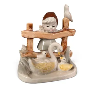 Photo of Vintage Artmark Porcelain Figurine- Mother Swan + Babies