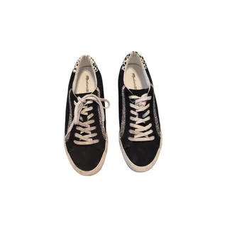Photo of Madewell Sidewalk Low Top Sneakers Black Suede Animal Print Size 9.5Madewell Sidewalk Low Top Sneakers Black Suede Animal Print Size 9.5