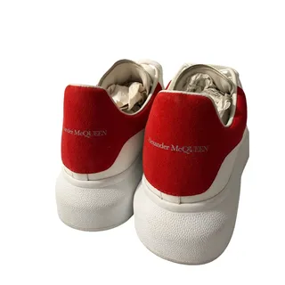 Photo of Alexander McQueen Oversized Sneakers White Leather Red Suede