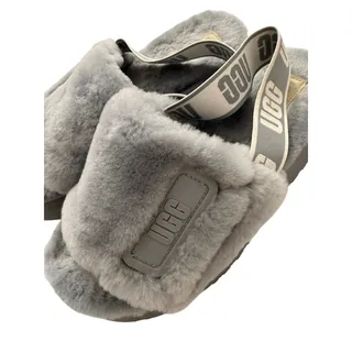 Photo of UGG Gray Shearling Slingback Slides Sandals Women’s Size 9