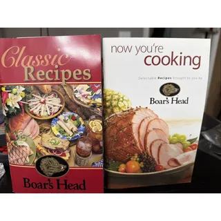 Photo of 2 Boar’s Head Cooking CLASSIC RECIPES & Now You’re Cooking (Paperback) Vintage