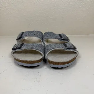 Photo of Birkenstock Arizona Kids Gray Wool Slip On Slides Buckle Sandals Sz 13-13.5