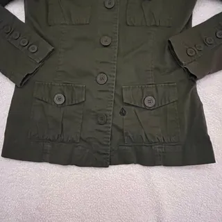 Photo of Volcom Military Style Green Button Jacket Women’s Sz SM