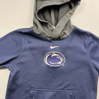 Photo of Penn State Sweatshirt Nike Therma Fit Youth 6 Kids Hoodie Navy Blue Gray