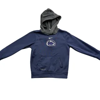 Photo of Penn State Sweatshirt Nike Therma Fit Youth 6 Kids Hoodie Navy Blue Gray