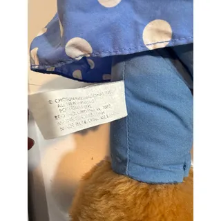 Photo of Berenstein Bears 1995 Mama Bear Plush Stuffed Animal Blue & White Dot Dress Cap