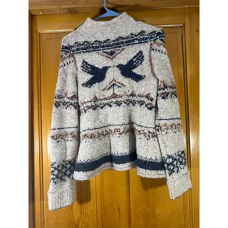 Photo of Anthropologie Pilcro Long-Sleeve Mock-Neck Bird Sweater XS EUC