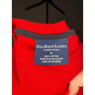 Photo of Polo Ralph Lauren Men M Red Waffle Thermal Long Sleeve Shirt