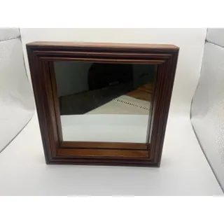 Photo of Vintage Square Wood Framed Wall Mirror - Deep Molded Frame - Sawtooth Hanger