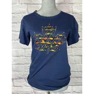 Photo of Vintage 90's Grandma Chic T-shirt with Cutout embroidered riveted leaf design