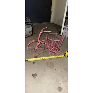 Photo of Pink Metal Tricycle Planter Basket