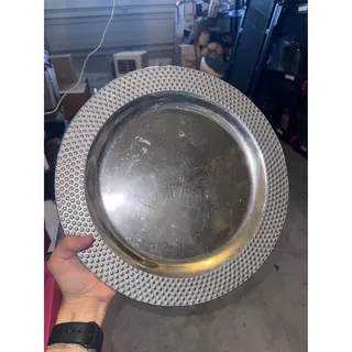 Photo of RWP the Wilton co Pewter serving platter cook & serve food 14 3/8 USA