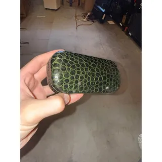 Photo of Vintage Reptile Like Skin Green Leather Women Fashion Sunglass Sunglasses Case