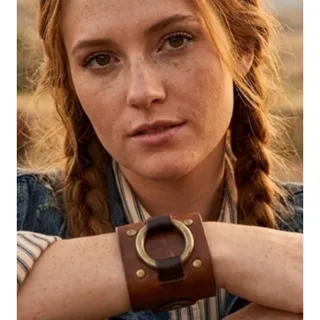 Photo of Vintage Billy Kirk Western/Boho Style Leather Cuff Bracelet with Brass Ring Details