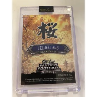 Photo of 2026 Wild Card CeeDee Lamb Stealth Kanji Cherry Gold 1/1 Cowboys FMKCGO2-CL