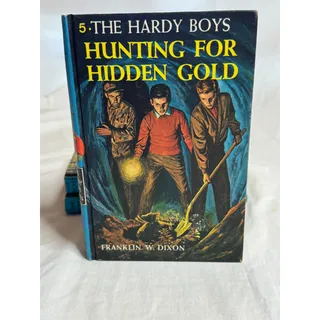 Photo of #5 1963 The Hardy Boys "Hunting for Hidden Gold" Hardback Book / Blue Binder