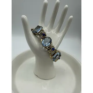 Photo of Unsigned Vintage Henkel & Grosse for Christian Dior Blue Rhinestone Bracelet 7"