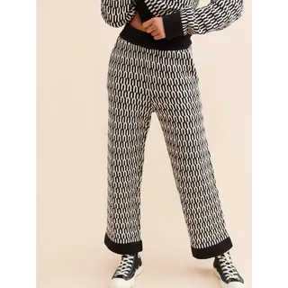 Photo of Show Me Your MuMu Black & White Geometric Knit Wide-Leg Pants XS