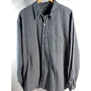 Photo of The Buckle BKE Dark Navy Plaid Button Down Shirt Mens XXL 50-52