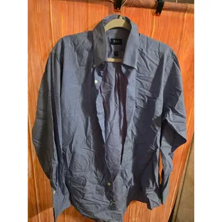 Photo of G.H. Bass & Co Blue and White Gingham  Long Sleeve Button Shirt Size L 16-16.5