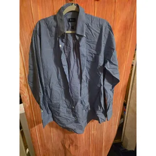 Photo of G.H. Bass & Co Blue and White Gingham  Long Sleeve Button Shirt Size L 16-16.5