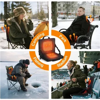 Photo of Portable Heated Stadium Seat Cushion 10000mAh Battery 3 Heat Levels New