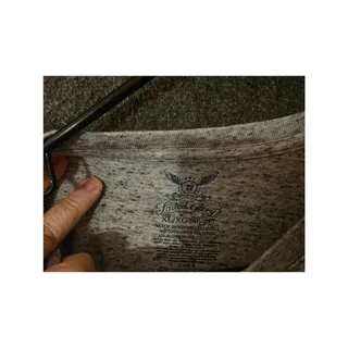 Photo of Faded Glory XL 46-48 Mens Heather Grey Blue Fleck V Neck Short Sleeve T Shirt