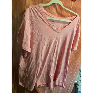 Photo of Just My Size by Hanes Essentials V-Neck Short Sleeve T-Shirt Pink 4X 26W/28W