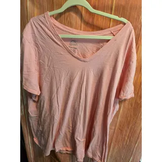 Photo of Just My Size by Hanes Essentials V-Neck Short Sleeve T-Shirt Pink 4X 26W/28W