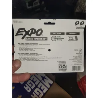 Photo of EXPO Mixed Marker Set  2 Wet Erase & 2 Dry Erase Fine Tip Markers 
