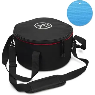 Photo of Ciravi Dutch Oven Carry Bag 10 12 in Cast Iron Padded Handle Storage Black