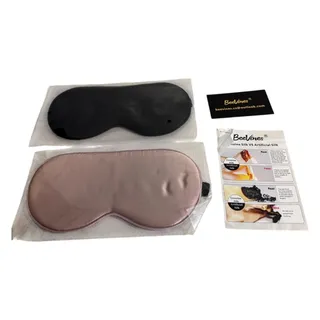 Photo of BeeVines Silk Sleep Mask 2 Pack Mulberry Silk Eye Mask Black Pink Gift Boxed