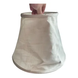Photo of Set of 2 White Fabric Bell Lampshades Spider Fitter with Harps Table Lamp Shades