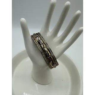 Photo of Vintage Signed Coro Pegasus Champagne Gold Tone Heavy Chain Bracelet 7"
