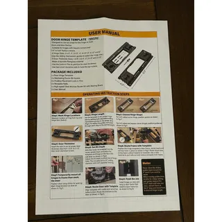 Photo of Door Hinge Template Mortise Jig Kit Router Bit 8 Sizes 2-1/2 to 6 in Fiberglass