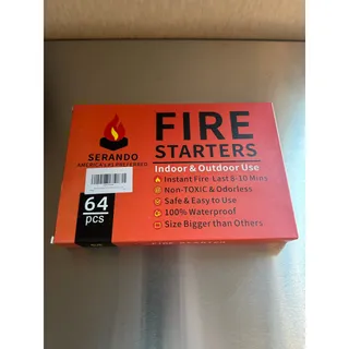 Photo of Serando Fire Starters 64 PCS Natural Wood Wax Squares Fireplace Campfire Grill
