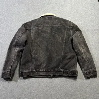 Photo of Levi’s Premium Ex-Boyfriend Sherpa Trucker Jacket Black Denim Women’s Large