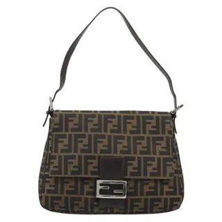 Photo of Fendi Zucca Mamma Baguette Shoulder Bag Black