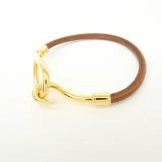 Photo of Hermes Jumbo Hook Leather Bracelet Brown