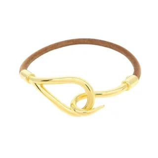Photo of Hermes Jumbo Hook Leather Bracelet Brown
