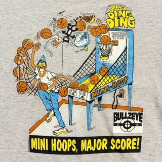 Photo of Vintage Arcade Basketball Game Bullzeye Bob Hoops T-Shirt - L