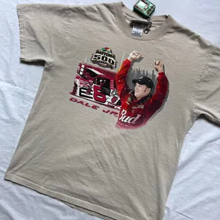 Photo of Vintage Y2K Dale Earnhardt Jr T-Shirt - Tan - M