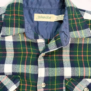 Photo of Vintage St John's Bay Plaid Flannel Overshirt - M