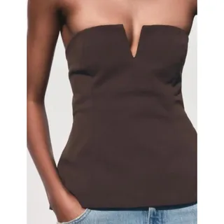 Photo of Zara Strapless Top Brown 4661/011 NWOT M 6 8 EU 38 UK 10