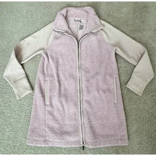 Photo of All in Motion Women M Pink Faux Fur Fleece Full Zip Long Jacket Coat