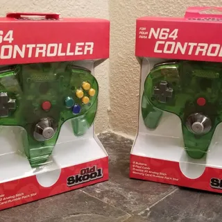 Photo of 2 N64 Controllers - Jungle Green (NEW) - Nintendo64 - Funtastic - Old Skool