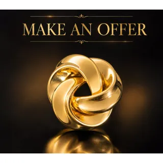 Photo of Vintage Park Lane Gold Tone Interlocking Swirl Scarf Clip Retro 80s Style NOS