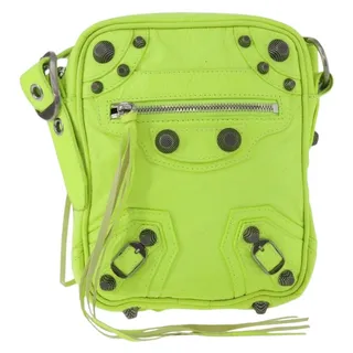 Photo of Balenciaga Leather Le Cagole Shoulder Bag Green